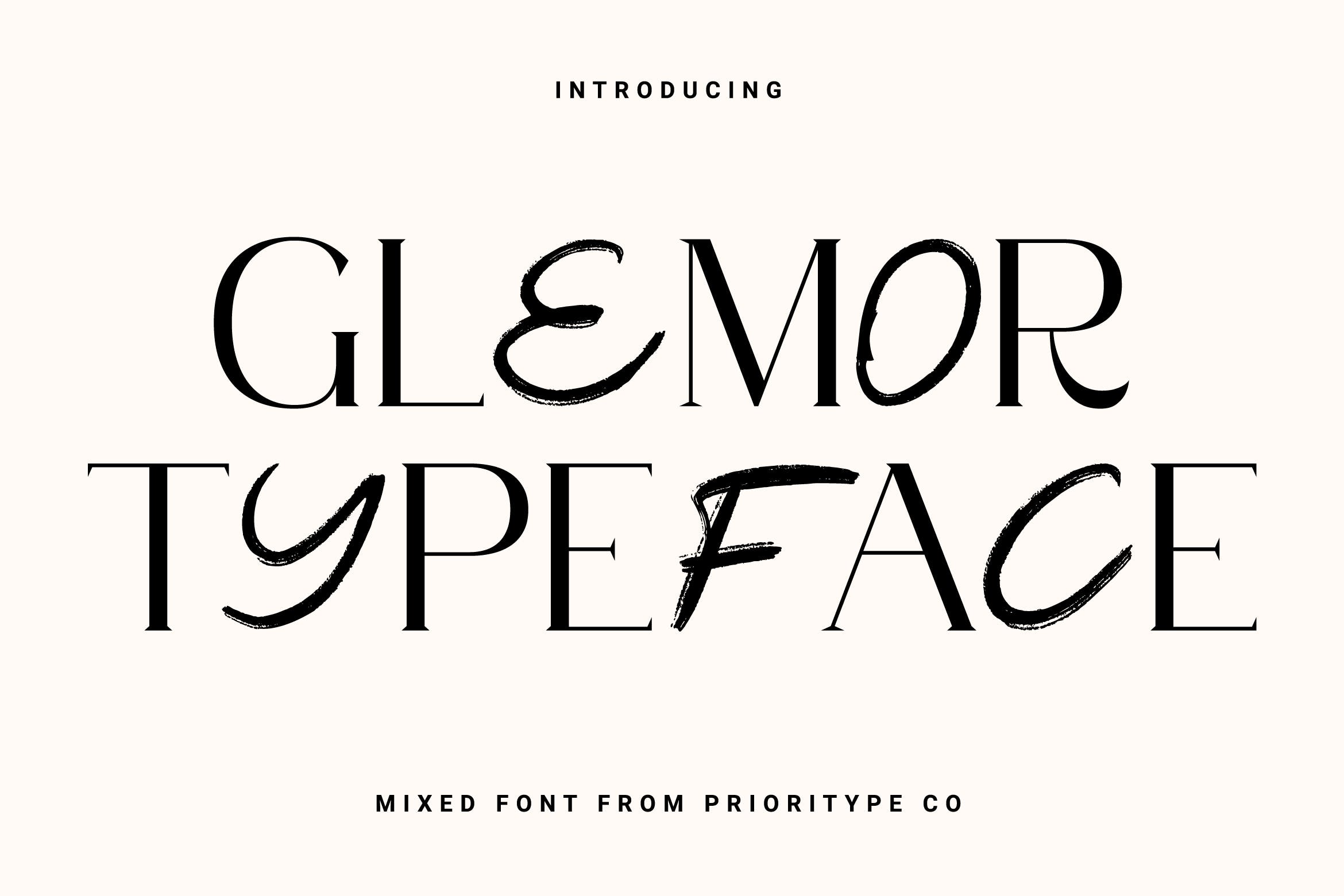 现代优雅杂志海报徽标logo设计衬线英文字体 Glemor Typeface_img_2