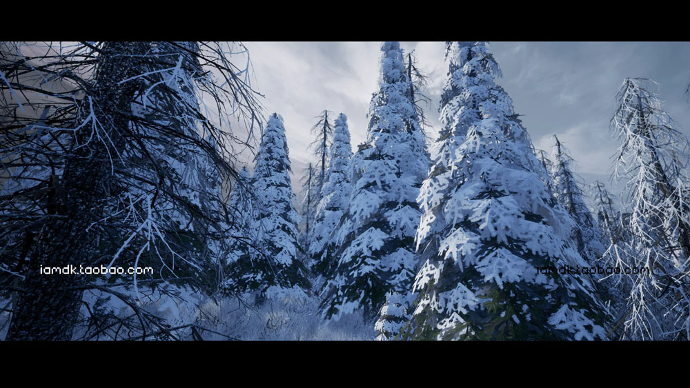 UE4模型 冬季雪地北欧森林针叶林松树云杉场景素材 Unreal Engine – Northern Forest_img_2