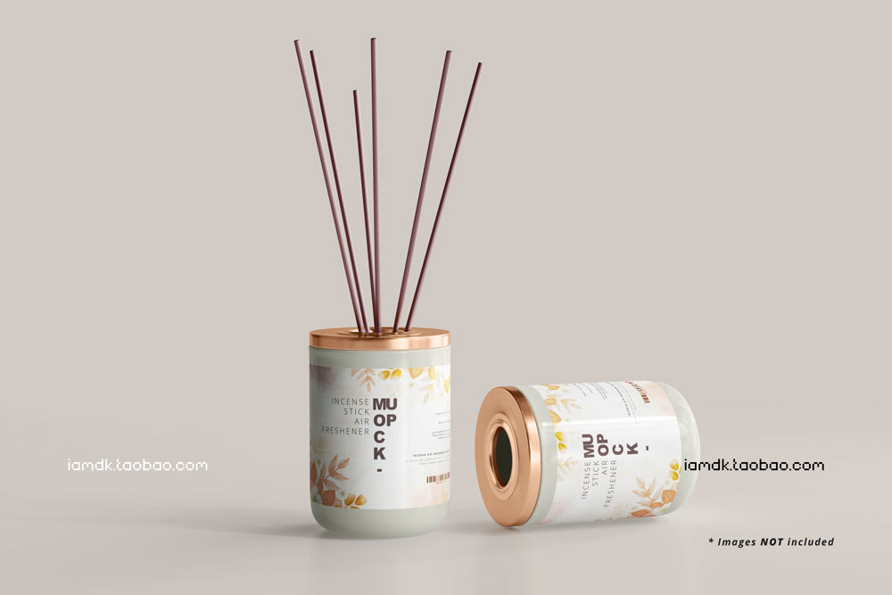 16款香薰空气清新剂玻璃罐设计展示贴图PSD样机模板 Incense Air Freshener Reed Diffuser Mockup_img_2