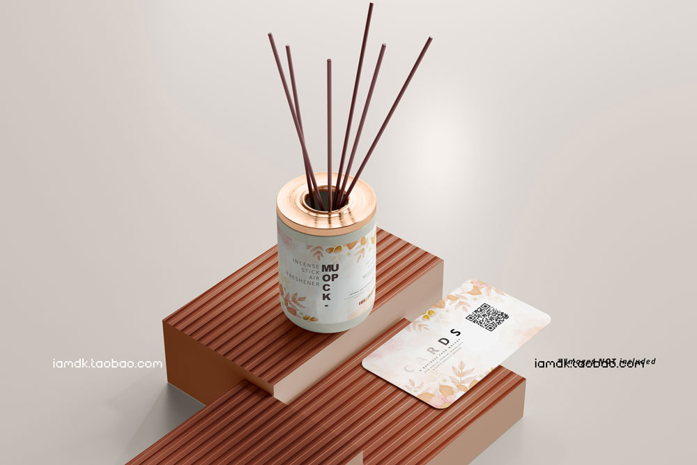 16款香薰空气清新剂玻璃罐设计展示贴图PSD样机模板 Incense Air Freshener Reed Diffuser Mockup_img_2