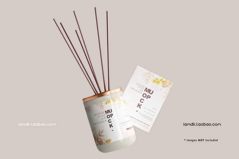 16款香薰空气清新剂玻璃罐设计展示贴图PSD样机模板 Incense Air Freshener Reed Diffuser Mockup_img_2