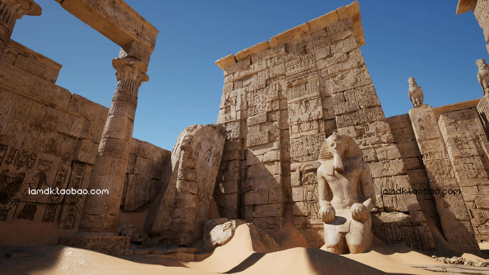 UE4模型 埃及沙漠神庙建筑雕像废墟场景3D设计素材 Unreal Engine – Egypt Ruins Environment_img_2