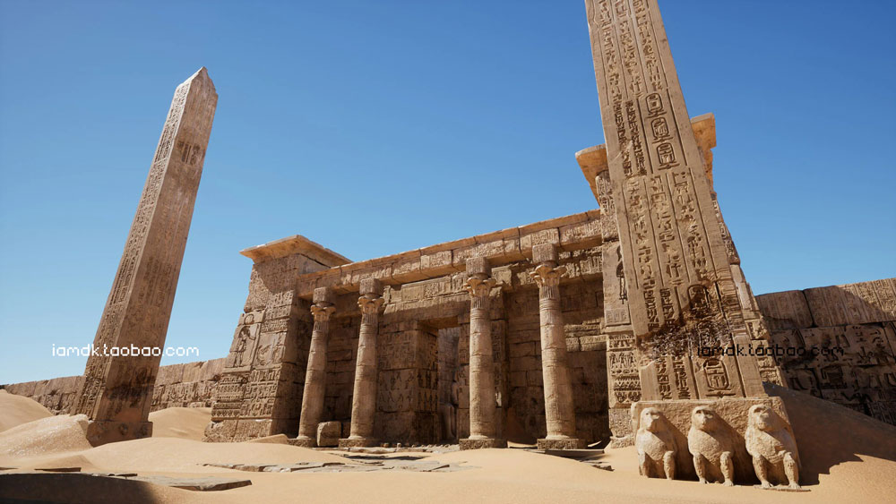 UE4模型 埃及沙漠神庙建筑雕像废墟场景3D设计素材 Unreal Engine – Egypt Ruins Environment_img_2