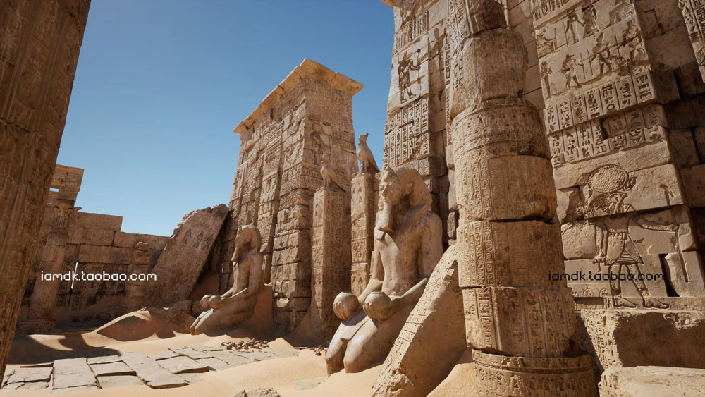 UE4模型 埃及沙漠神庙建筑雕像废墟场景3D设计素材 Unreal Engine – Egypt Ruins Environment_img_2