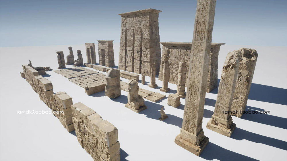 UE4模型 埃及沙漠神庙建筑雕像废墟场景3D设计素材 Unreal Engine – Egypt Ruins Environment_img_2