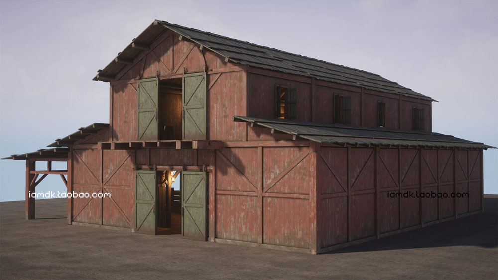 UE4模型 古老西部废弃农场屋舍马厩场景 Unreal Engine – Old West Modular Barn_img_2