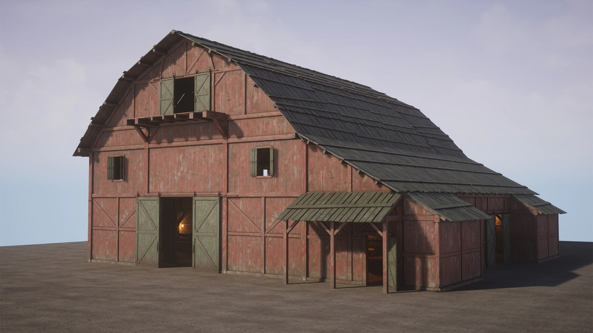 UE4模型 古老西部废弃农场屋舍马厩场景 Unreal Engine – Old West Modular Barn_img_2