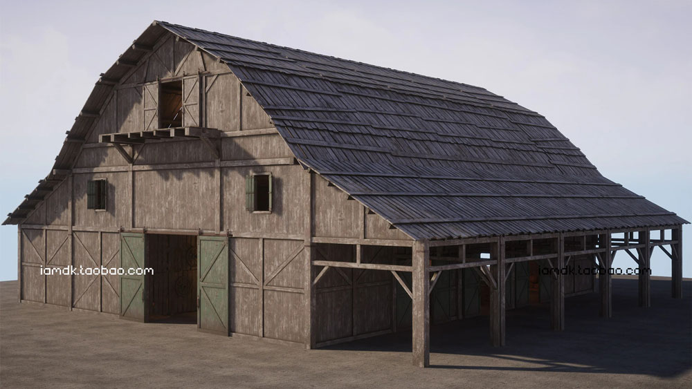 UE4模型 古老西部废弃农场屋舍马厩场景 Unreal Engine – Old West Modular Barn_img_2