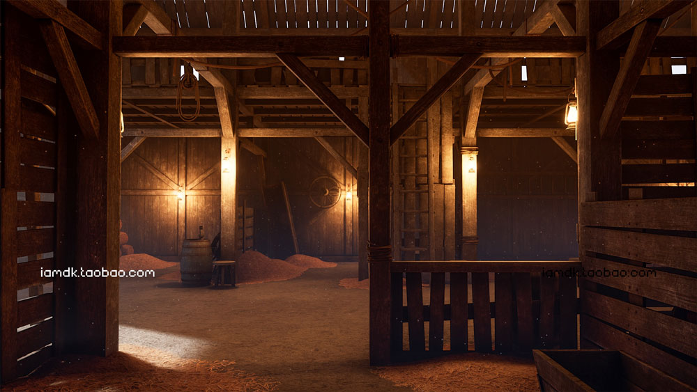 UE4模型 古老西部废弃农场屋舍马厩场景 Unreal Engine – Old West Modular Barn_img_2