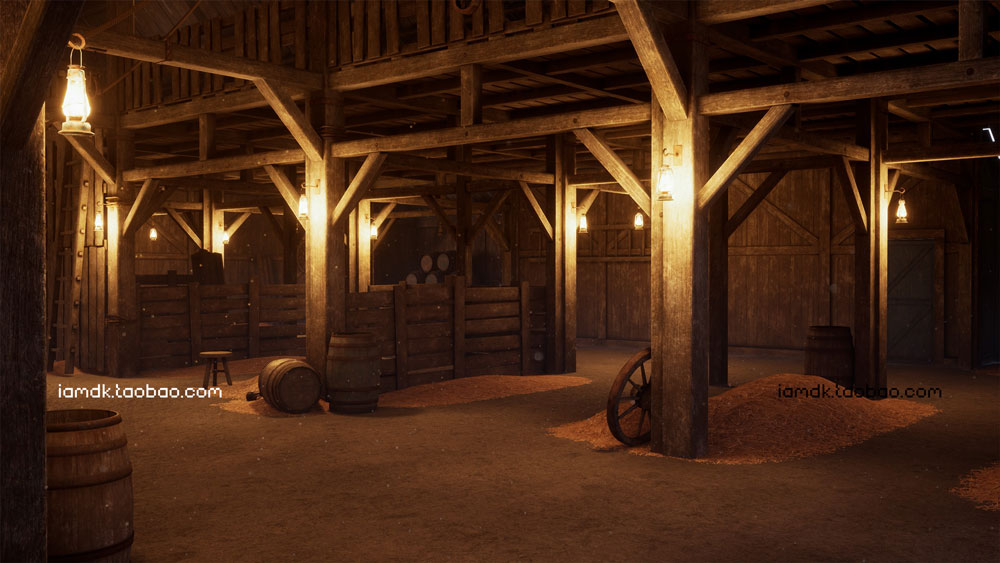 UE4模型 古老西部废弃农场屋舍马厩场景 Unreal Engine – Old West Modular Barn_img_2