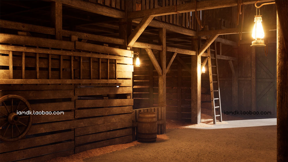 UE4模型 古老西部废弃农场屋舍马厩场景 Unreal Engine – Old West Modular Barn_img_2