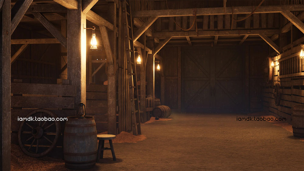 UE4模型 古老西部废弃农场屋舍马厩场景 Unreal Engine – Old West Modular Barn_img_2