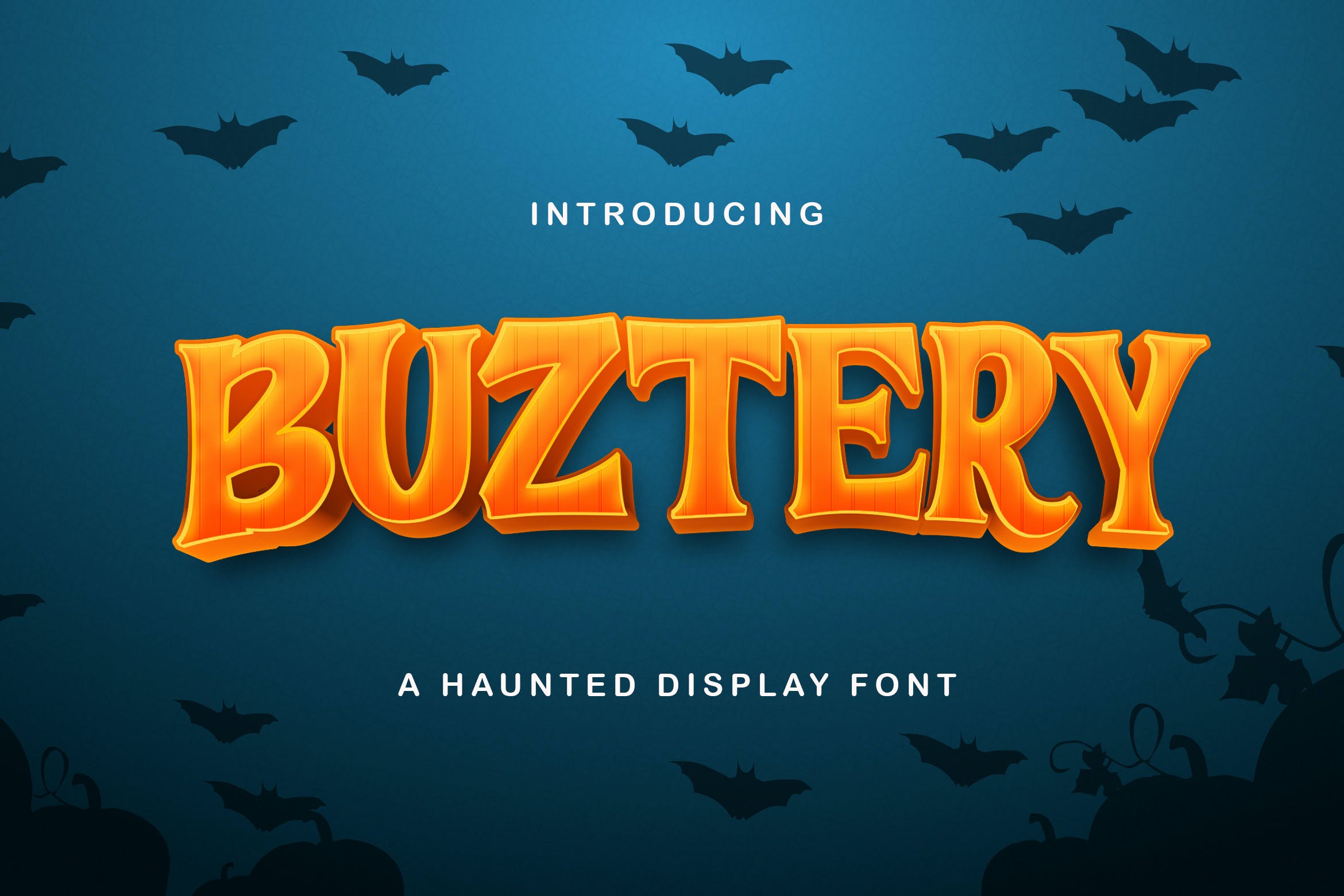 时尚卡通杂志海报徽标logo设计装饰性英文字体 BUSTERY - Haunted Display Font_img_2