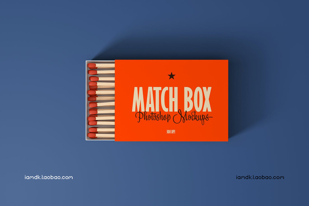 极简火柴盒外观设计展示贴图样机模板素材 Matches Box Mockups_img_2