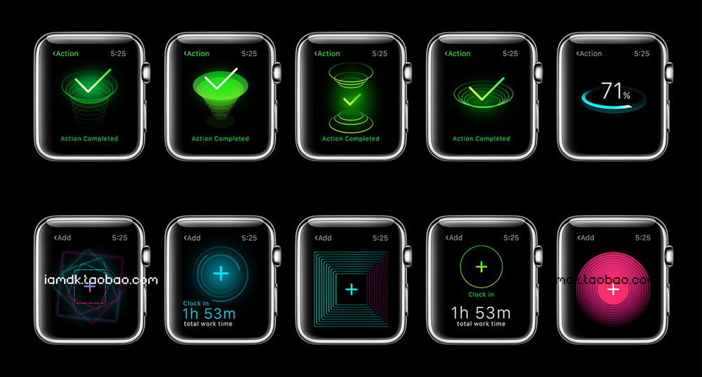 200多个Apple Watch应用程序界面设计UI套件素材 W1 UI Kit_img_2