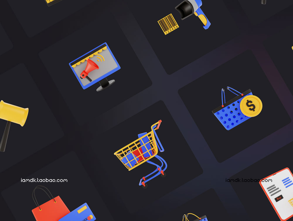 高级3D高清电商购物在线商城三维icon图标素材 Tienda Best 3D Icon Pack for E-commerce Stores_img_2