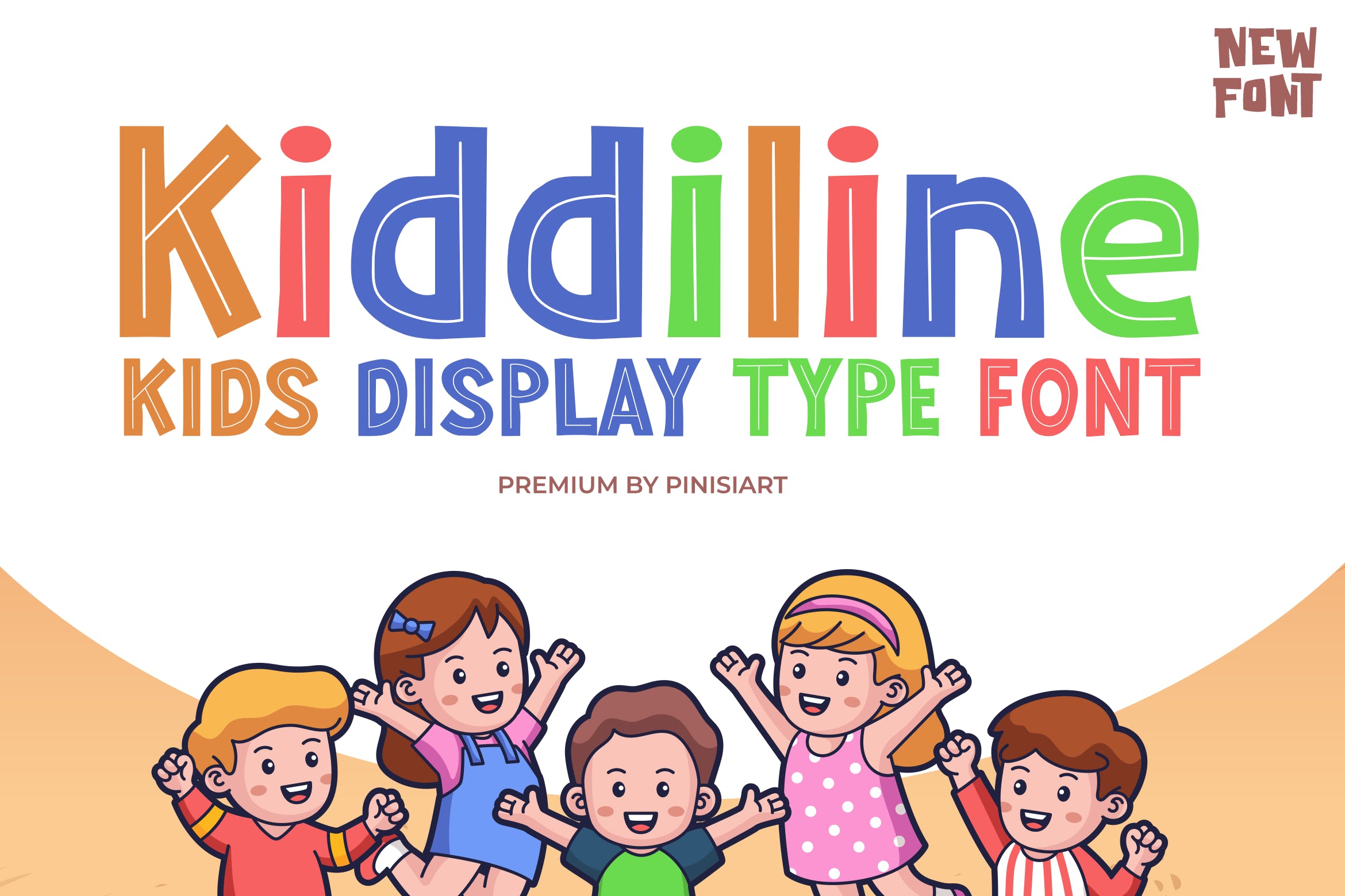 可爱卡通标题海报封面设计无衬线英文字体 Kiddiline - Kids Font_img_2