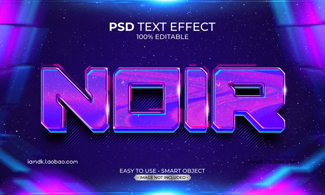 7款时尚质感复古霓虹3D立体海报标题Logo设计PSD样机模板素材 Psd Text Effect Set Vol 21_img_2