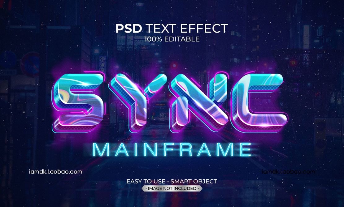 7款时尚质感复古霓虹3D立体海报标题Logo设计PSD样机模板素材 Psd Text Effect Set Vol 21_img_2