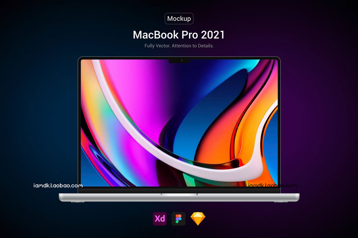 高品质苹果2021MacBook Pro笔记本电脑样机素材 MacBook Pro 2021 Vector Mockup_img_2