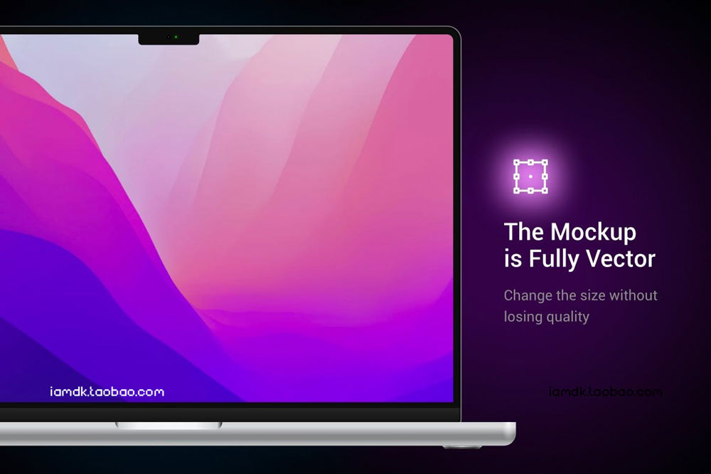 高品质苹果2021MacBook Pro笔记本电脑样机素材 MacBook Pro 2021 Vector Mockup_img_2