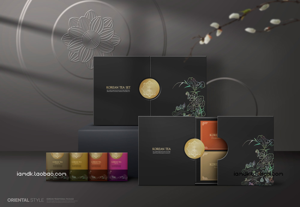 12款中式中国风茶叶白酒包装展板海报设计PSD模板源文件素材 Chinese Style Packaging PSD Template_img_2