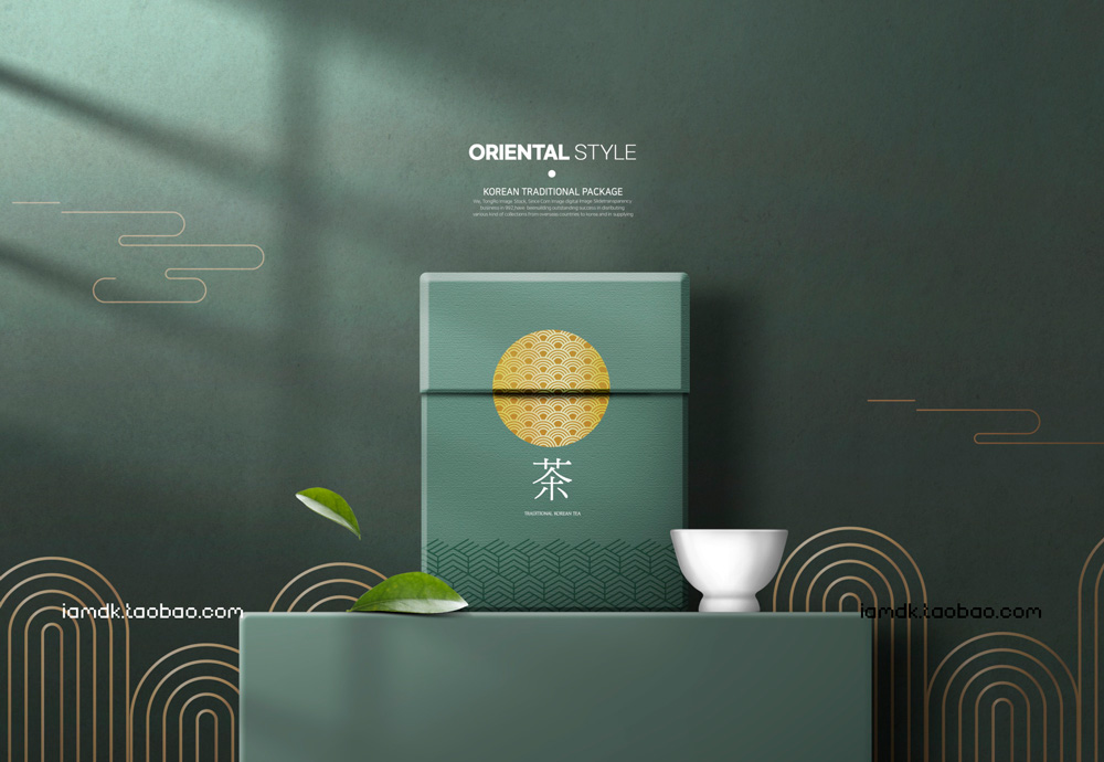 12款中式中国风茶叶白酒包装展板海报设计PSD模板源文件素材 Chinese Style Packaging PSD Template_img_2