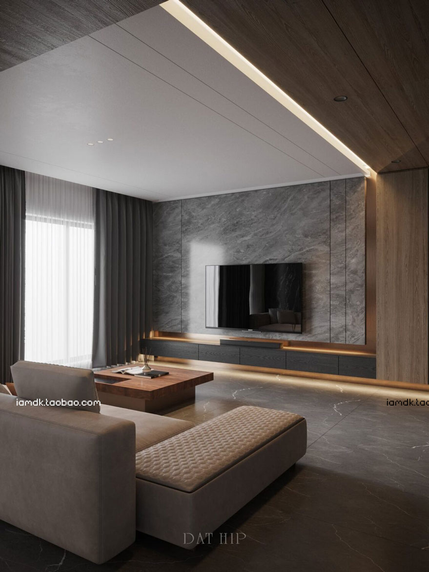 室内厨房客厅设计3D效果MAX模板设计素材 Living Room – Kitchen Interior_img_2