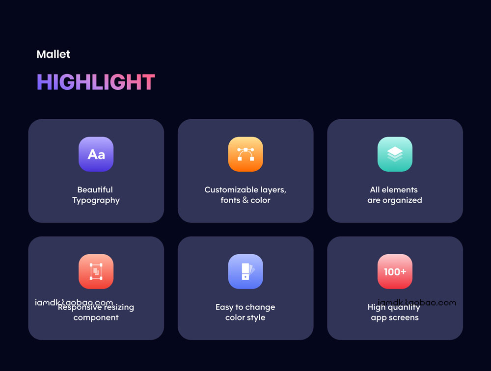 手机银行金融理财APP软件界面设计UI套件素材 Mallet - Light mode & Dark mode UI Kit_img_2