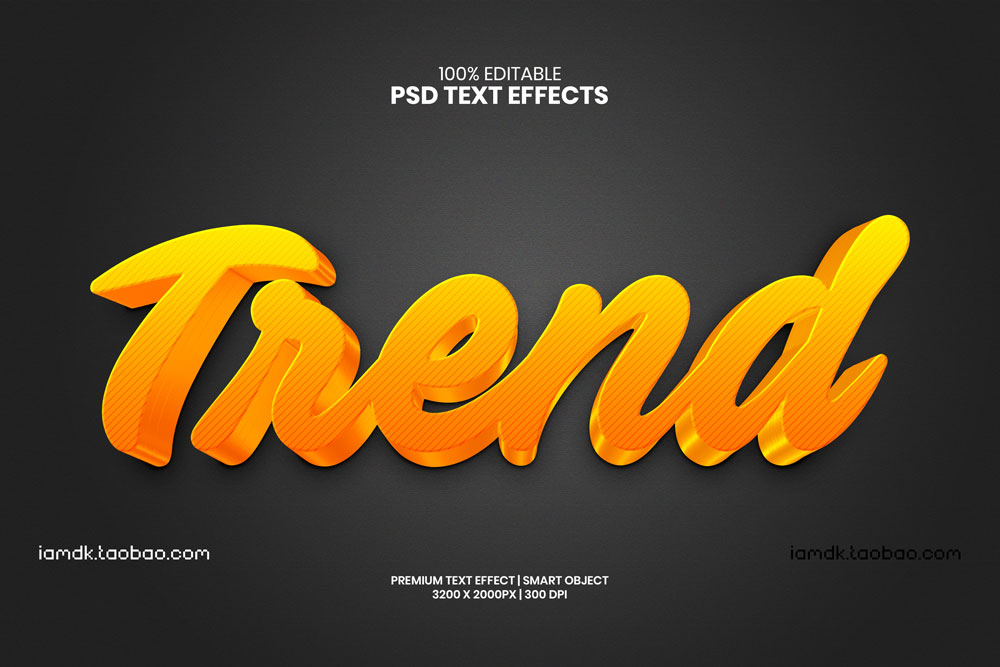 32款质感3D立体标题Logo设计PSD样机模板源文件素材 Text Effect Vol.81_img_2