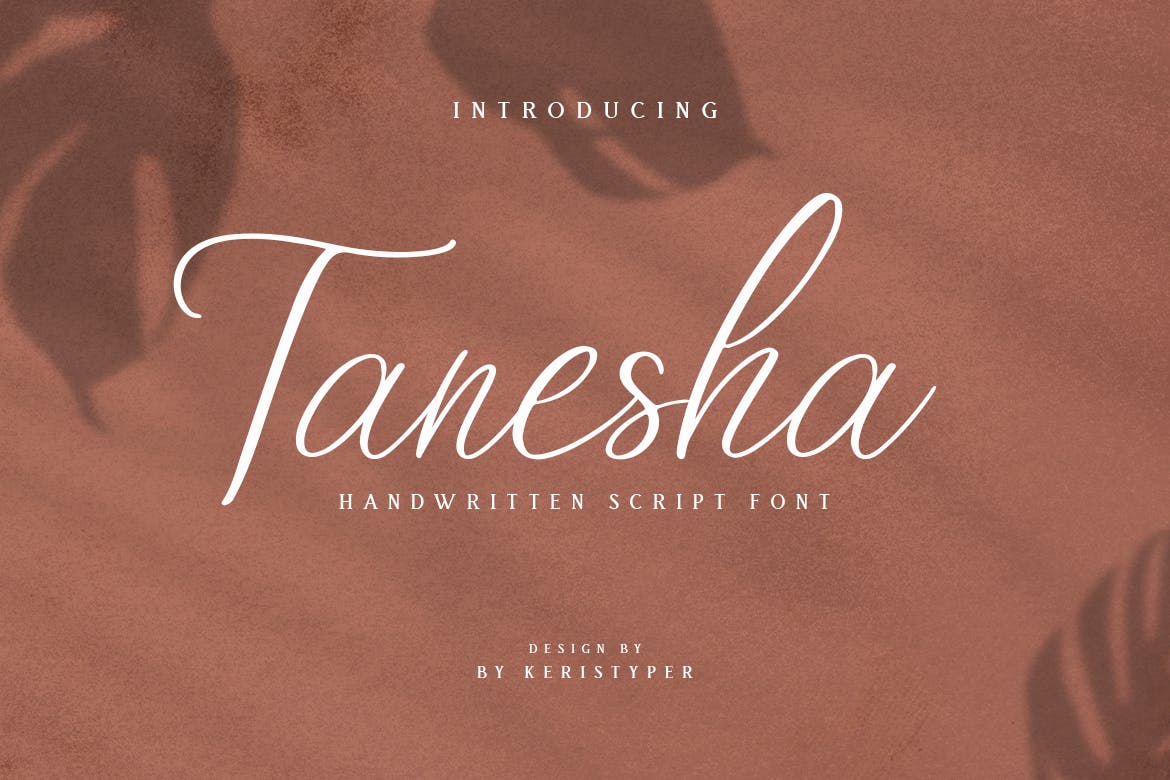 现代品牌海报徽标logo设计手写英文字体 Tanesha Handwritten Script Font_img_2