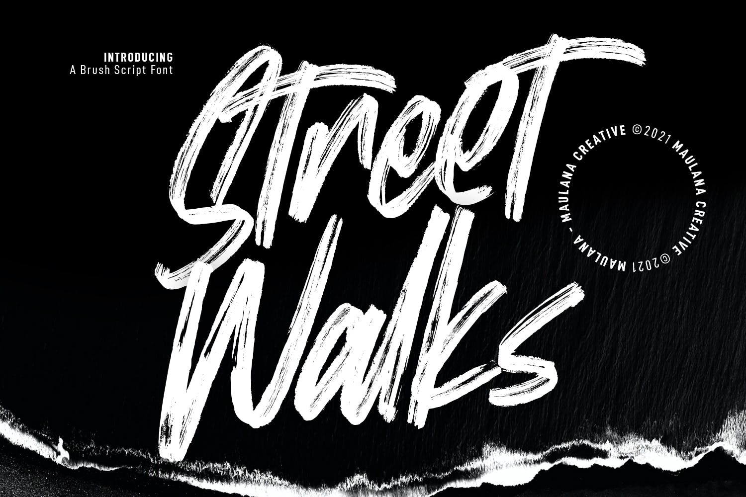 现代复古标题婚礼徽标logo设计手写英文字体 Street Walks Brush Script Font_img_2