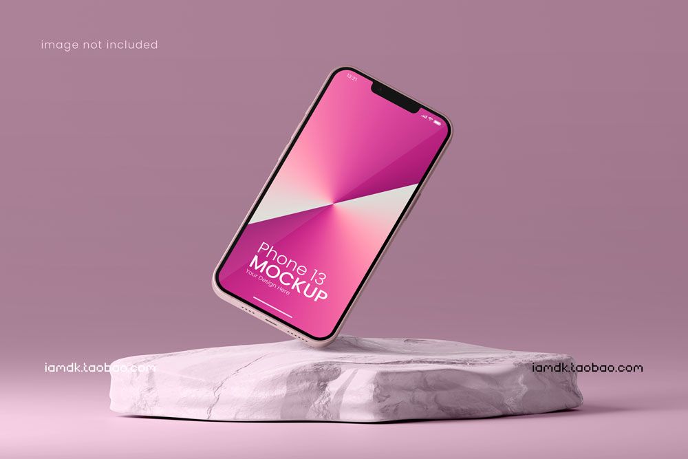 苹果iPhone13手机App界面Ui设计作品贴图Ps样机素材场景展示模板 Phone 13 Mockup_img_2