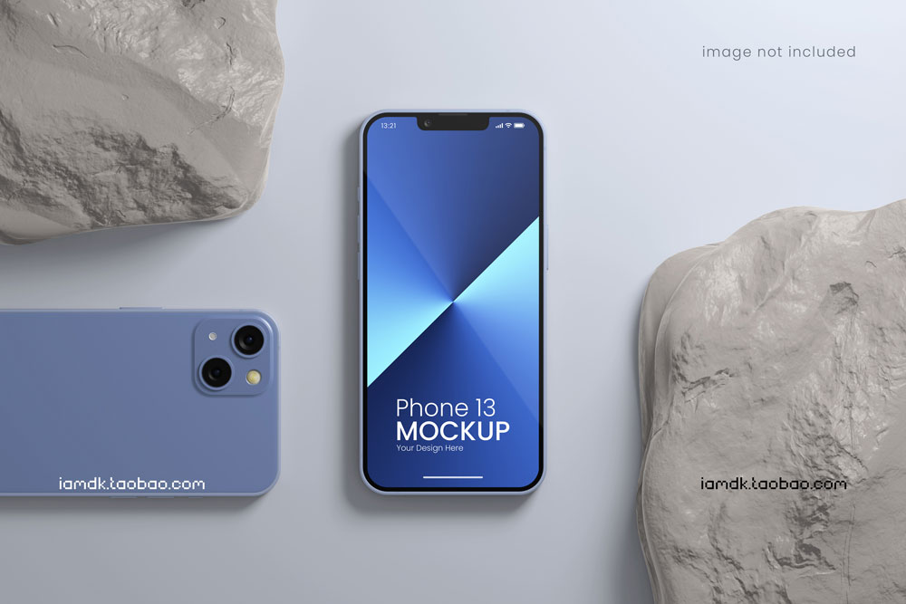 苹果iPhone13手机App界面Ui设计作品贴图Ps样机素材场景展示模板 Phone 13 Mockup_img_2