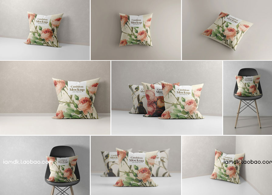 10款抱枕枕头印花图案设计PS展示贴图样机素材 Cushion Mockup_img_2