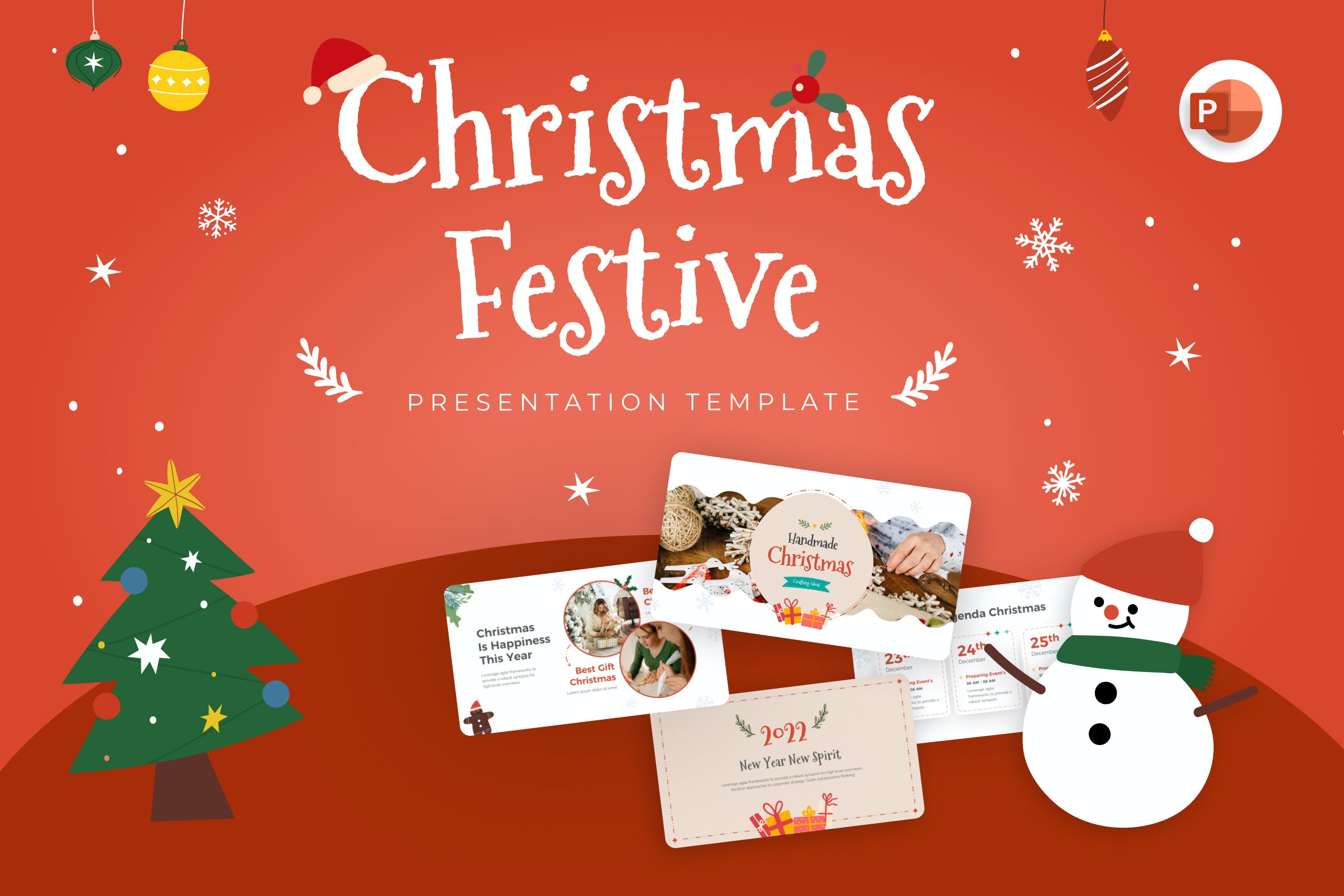 创意圣诞节主题营销策划演示文稿设计ppt模板 Christmas Festive Creative PowerPoint Template_img_2