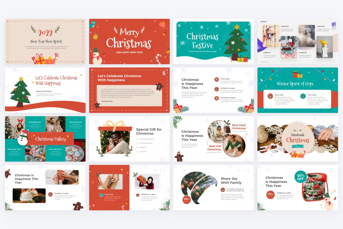 创意圣诞节主题营销策划演示文稿设计ppt模板 Christmas Festive Creative PowerPoint Template_img_2