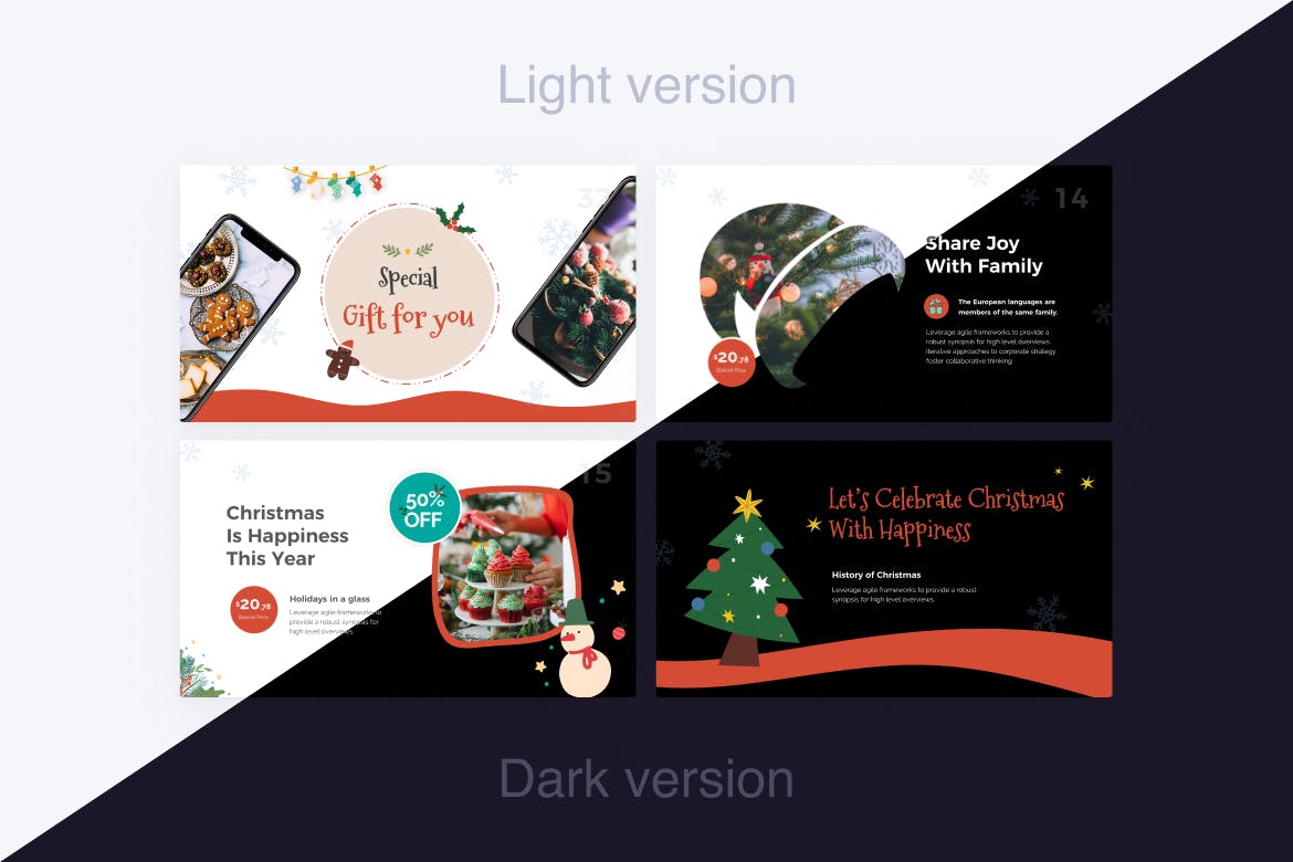 创意圣诞节主题营销策划演示文稿设计ppt模板 Christmas Festive Creative PowerPoint Template_img_2