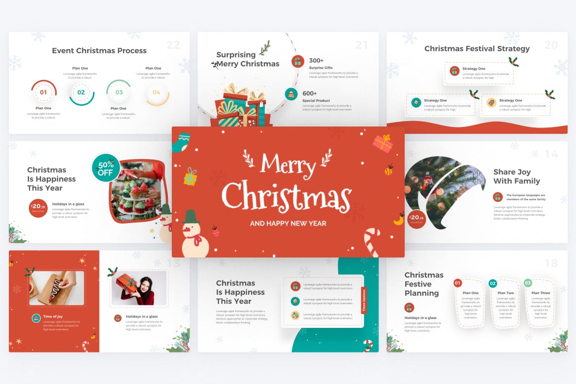 创意圣诞节主题营销策划演示文稿设计ppt模板 Christmas Festive Creative PowerPoint Template_img_2