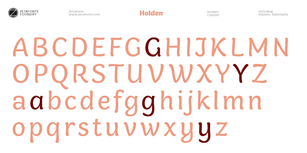 复古创意艺术杂志排版包装标题Logo设计圆角英文字体安装包 Holden Font Family_img_2