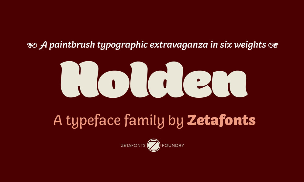 复古创意艺术杂志排版包装标题Logo设计圆角英文字体安装包 Holden Font Family_img_2