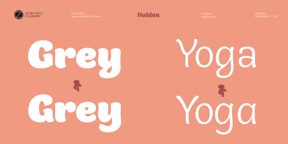 复古创意艺术杂志排版包装标题Logo设计圆角英文字体安装包 Holden Font Family_img_2