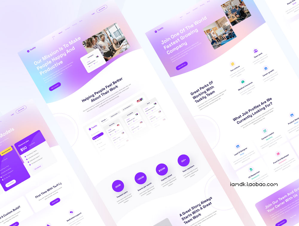 24款企业官网响应式SaaS网页界面设计自适应UI套件 Saascuy - Saas Landing Page UI KIT_img_2