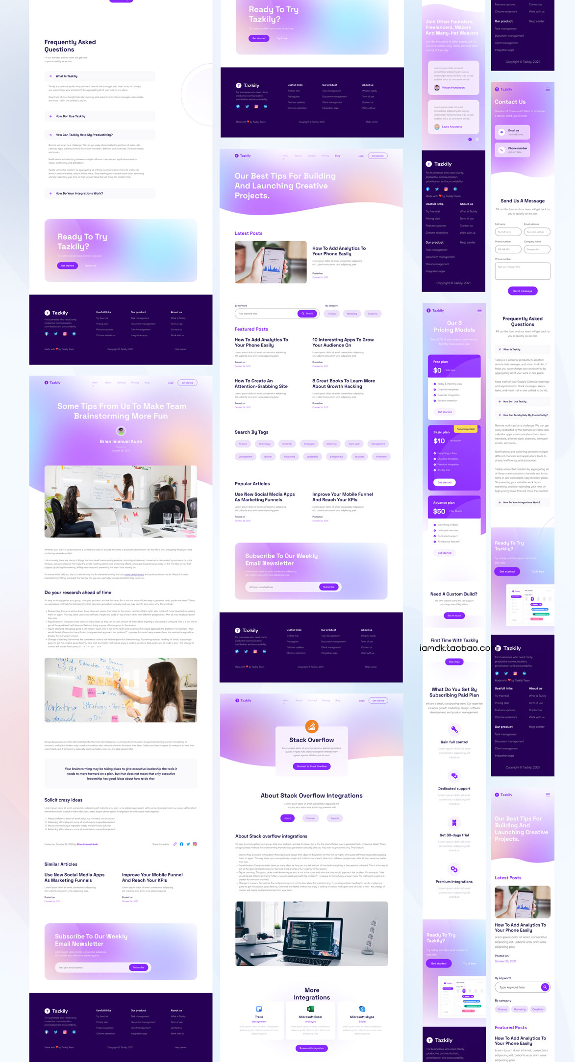 24款企业官网响应式SaaS网页界面设计自适应UI套件 Saascuy - Saas Landing Page UI KIT_img_2