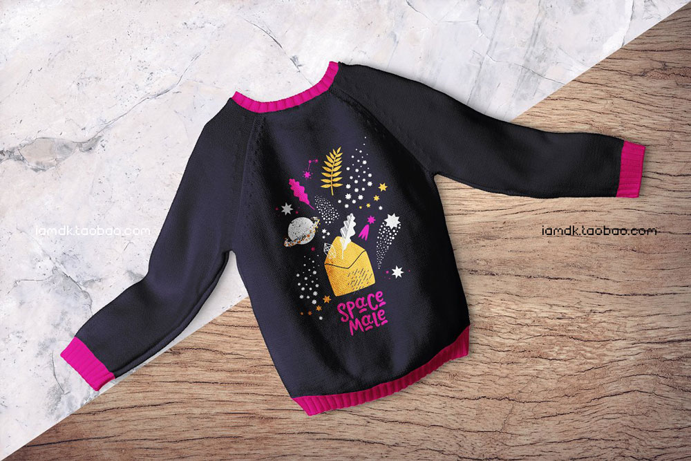 冬季针织毛衣印花图案设计PS贴图样机模板素材 Knitted Kids Jumper Mockup_img_2