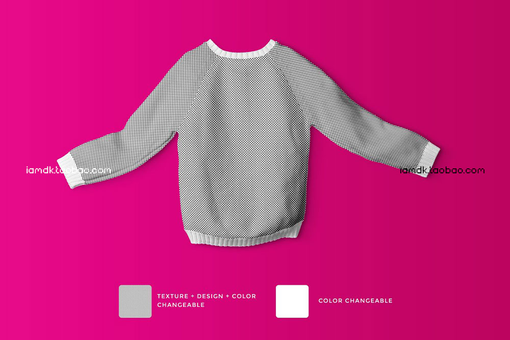 冬季针织毛衣印花图案设计PS贴图样机模板素材 Knitted Kids Jumper Mockup_img_2