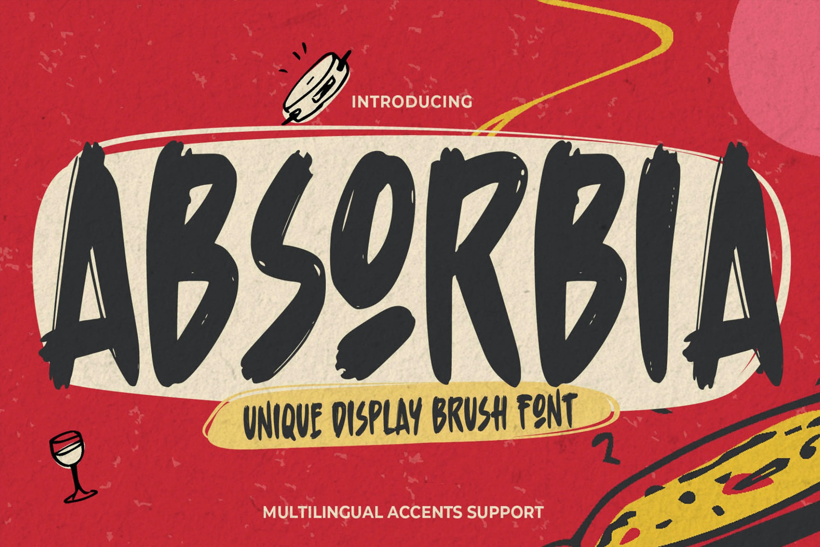 时尚海报标志包装设计手写英文字体 Absorbia - Unique Display Brush Font_img_2