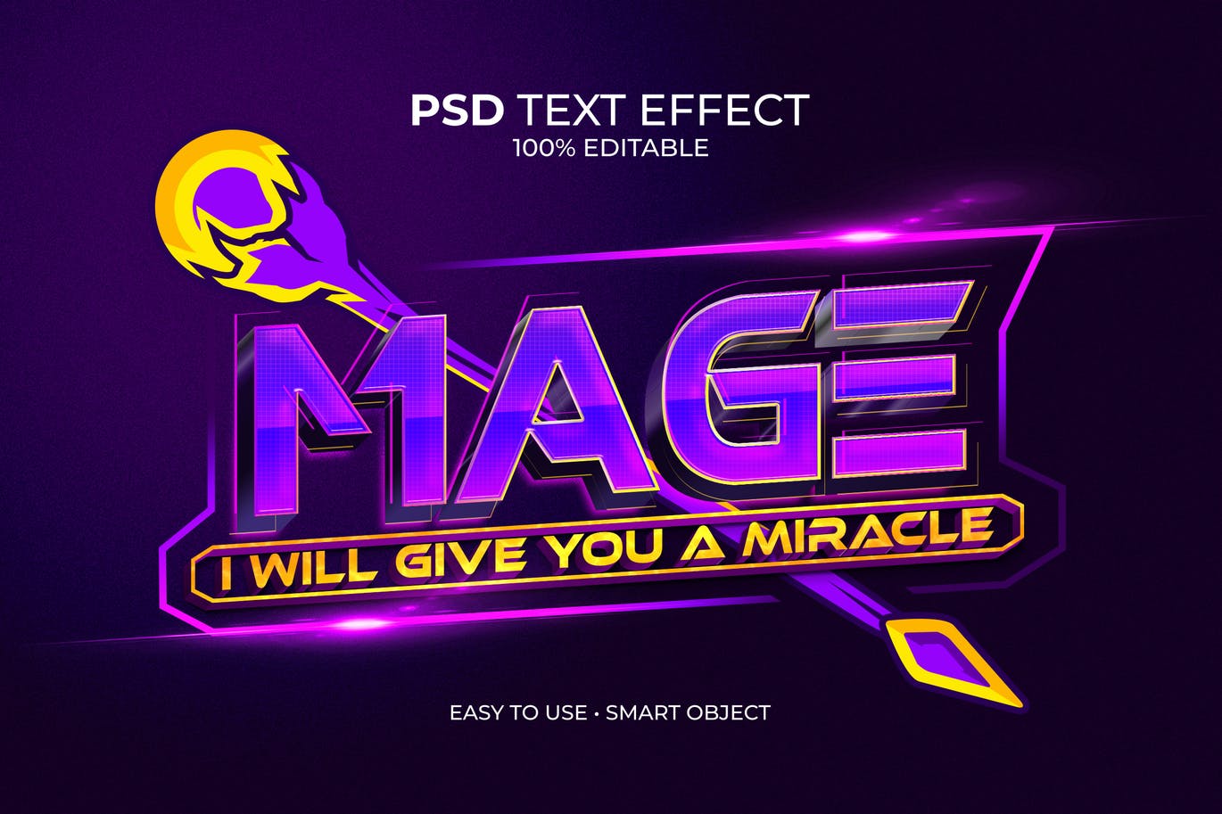 炫酷赛博朋克机能霓虹效果3D立体标题Logo样机PS设计素材 Esport Mage Logo Text Effect_img_2