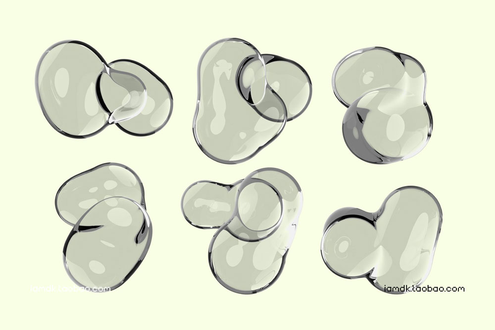 100款高清艺术抽象透明液态水滴玻璃背景底纹PNG免抠图片设计素材 Liquid Glass Texture Pack_img_2
