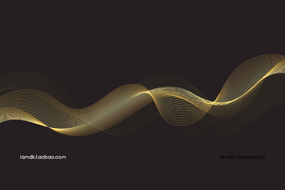 未来科技金色波浪Ai矢量背景设计素材 Gold Grid Waves Vector Backgrounds_img_2